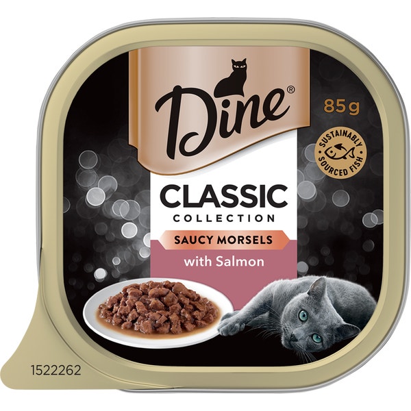 image DINE%20Classic%20Collection%20Saucy%20Morsels%20with%20Salmon%2085g-0