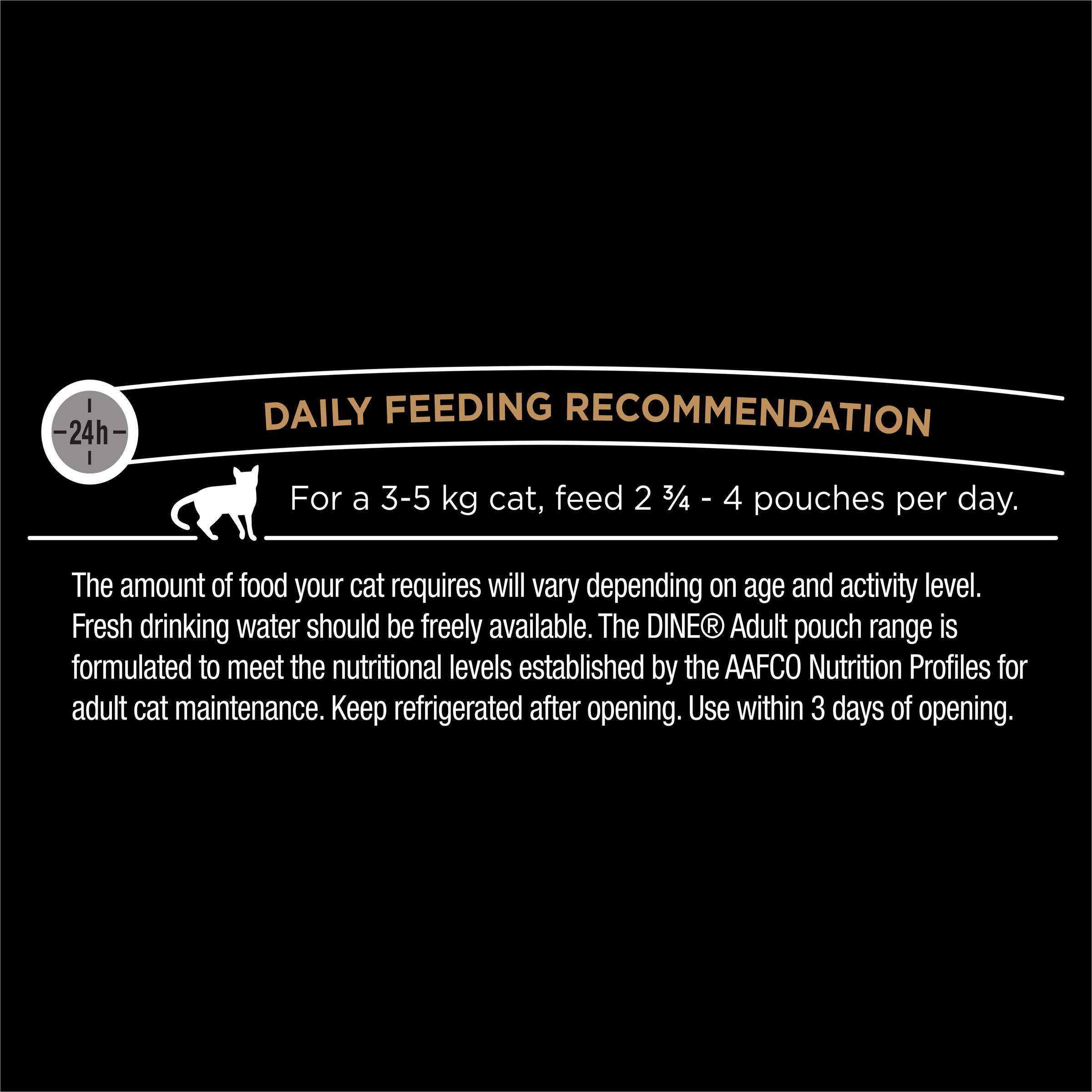 DINE® Classic Collection Pouch with Beef in Gravy  feeding guidelines image